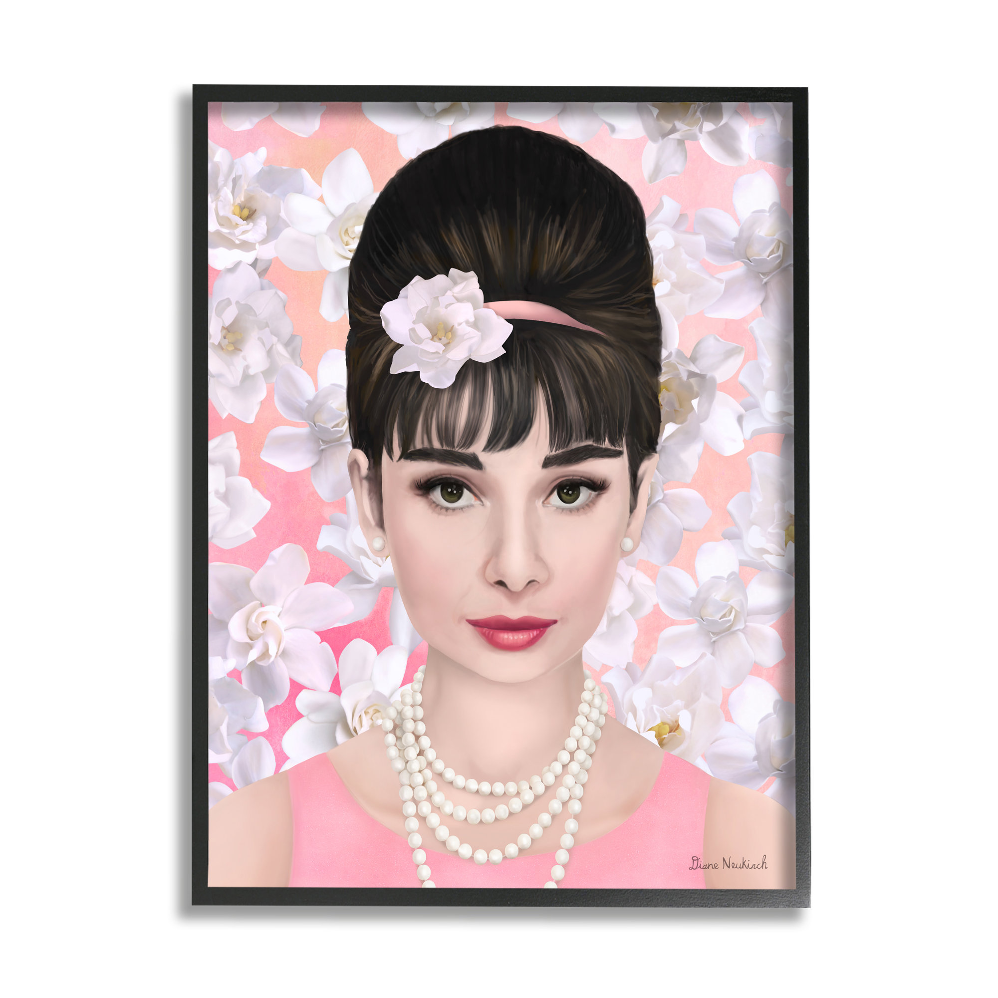 Stupell Industries Audrey Hepburn Polished Fashion - Floater Frame ...