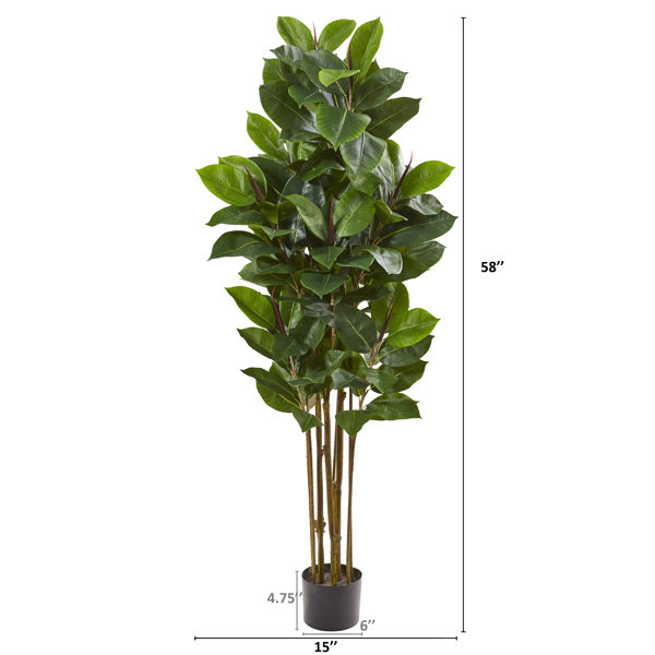 Primrue Artificial Rubber Leaf Tree In Pot Liner Reviews Wayfair