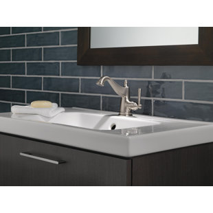 Go to store & view more images Delta Mylan Single Hole Bathroom Faucet with Drain Assembly and Spot Shield Technology