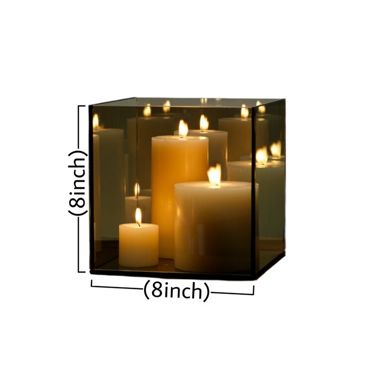 Serene Spaces Living Square Gold Lantern Measures 5 inches Cube Sold Individually
