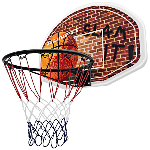 10/" Hoop Durable Basketball Goal Hoop Nylon Net Sports Board Wall Mounted