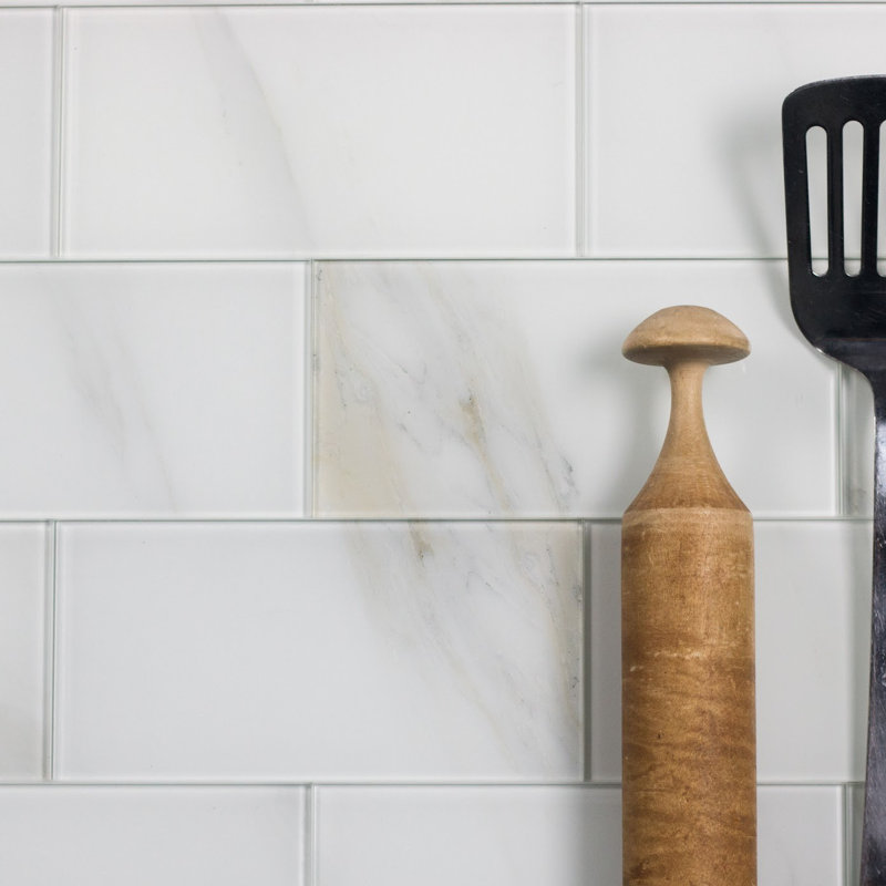 Abolos Nature Wall Backsplash Straight Edge 4 X 8 Gl Subway Nature Wall Backsplash Straight Edge 4 X 8 Gl Subway Tile In Calacatta White