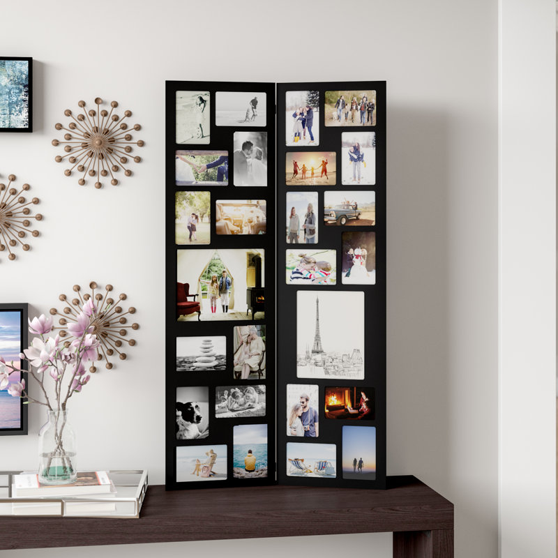 Laude Run Pillar 26 Opening Decorative Wood Folding Floor Laude Run Pillar 26 Opening Decorative Wood Folding Floor Standing Photo Collage Picture Frame Reviews Wayfair