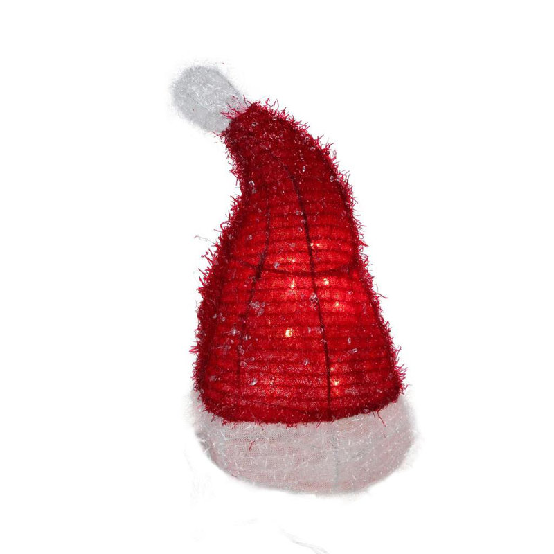 The Holiday Aisle Lighted Iced Tinsel Santa Hat Christmas Tree