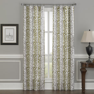 Kissell Damask Semi-Sheer Rod pocket Single Curtain Panel