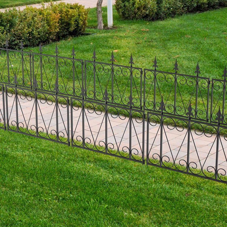 Oriufas Studio 4 Pcs Garden Home Decorative Garden Fence Coated Metal Outdoor Rustproof Landscape Wrought Iron Wire Border Fencing Folding Patio Fencing Flower Barrier Section Panel Decor Wayfair Oriufas Studio 4 Pcs Garden Home Decorative Garden Fence Coated Metal Outdoor Rustproof Landscape Wrought Iron Wire Border Fencing Folding Patio Fencing Flower Barrier Section Panel Decor Wayfair