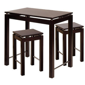 Linea 3 Piece Counter Height Dining Set by Luxur..