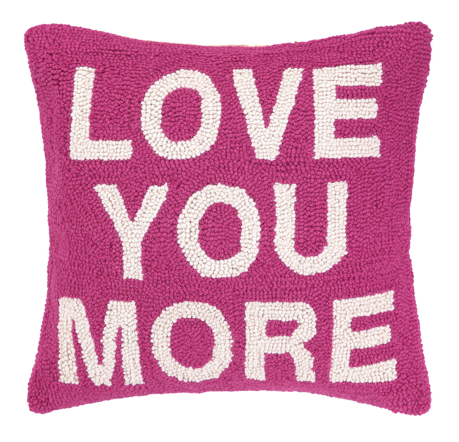 Peking Handicraft Love You More Square Hook Wool Throw Pillow Reviews Wayfair
