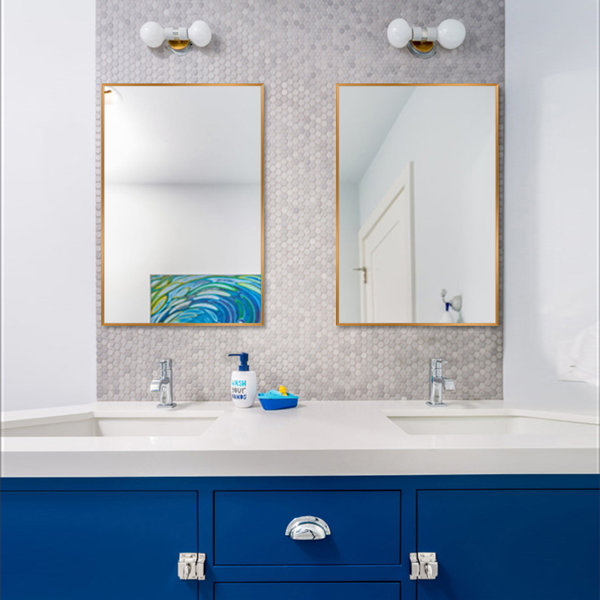 Brushed Gold Vanity Mirror Wayfair Gold brush bathroom basin sink drain waste pop up waste vanity vessel sink drain without&with overflow antique tap basin drains. wayfair