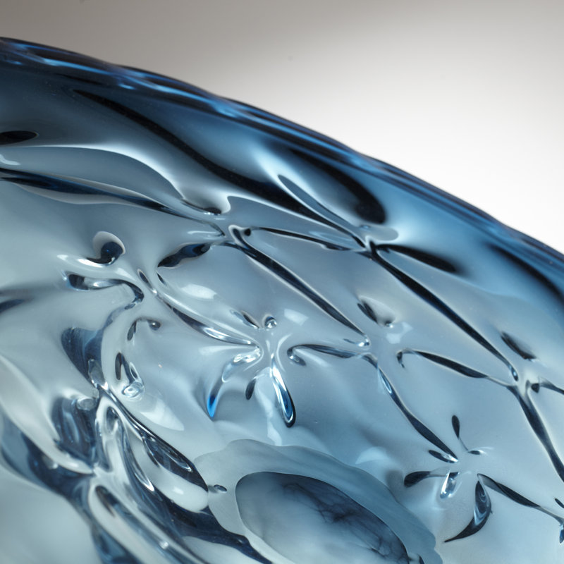 Cyan Design Glass Decorative Plate In Cobalt Blue
