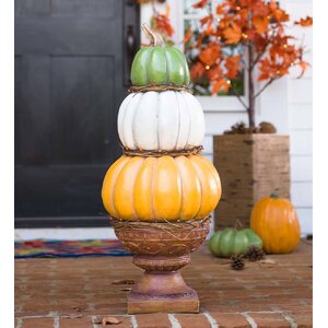 Plow & Hearth Pumpkin Stack TopiaryFigurine & Reviews | Wayfair