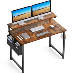 dual monitor secretary desk