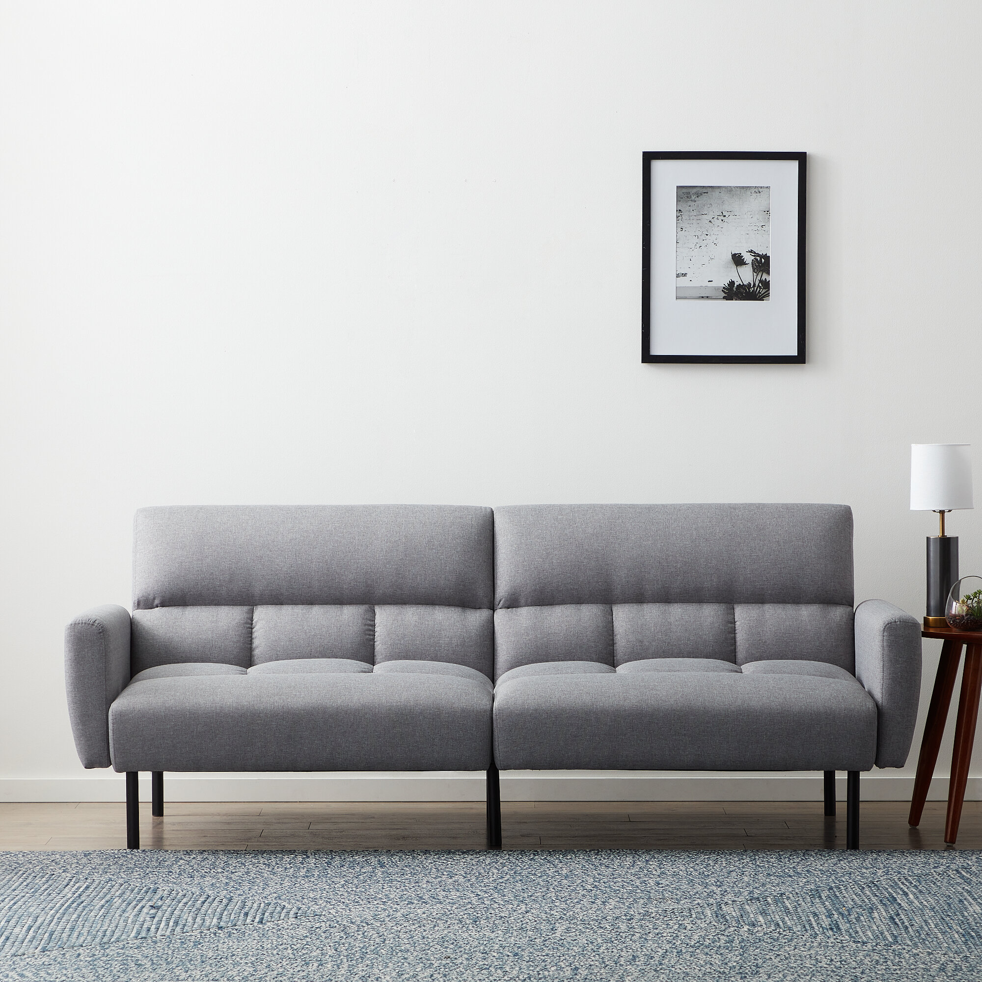 LucidComfortCollection Ollie Futon Sofa Bed with Box Tufting & Reviews | Wayfair