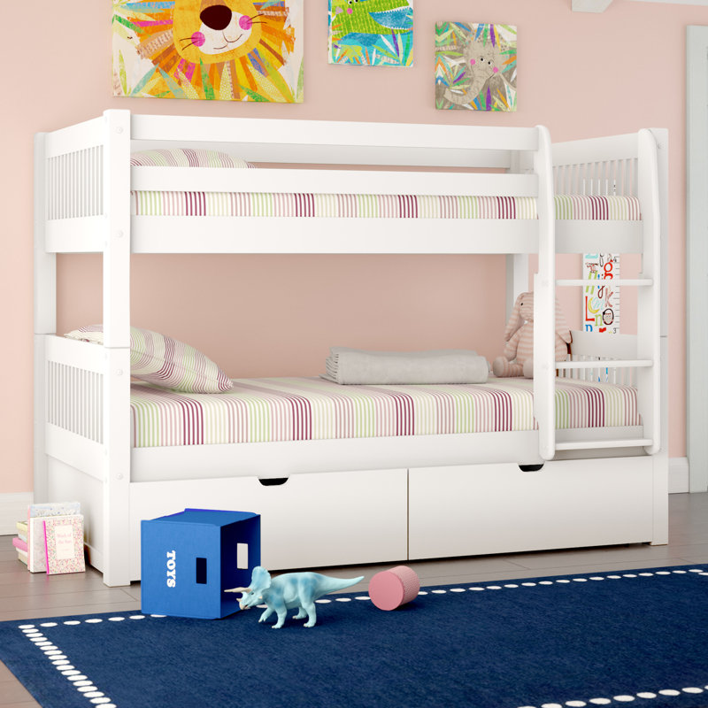 Viv Rae Isabelle Twin Over Twin Bunk Bed With Storage Reviews Wayfair
