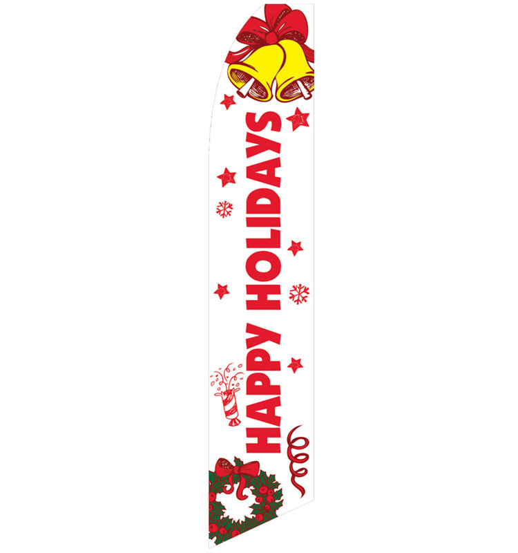 Neoplex Happy Holidays Bells Wreath Polyester 138 X 30 In Feather Banner Wayfair