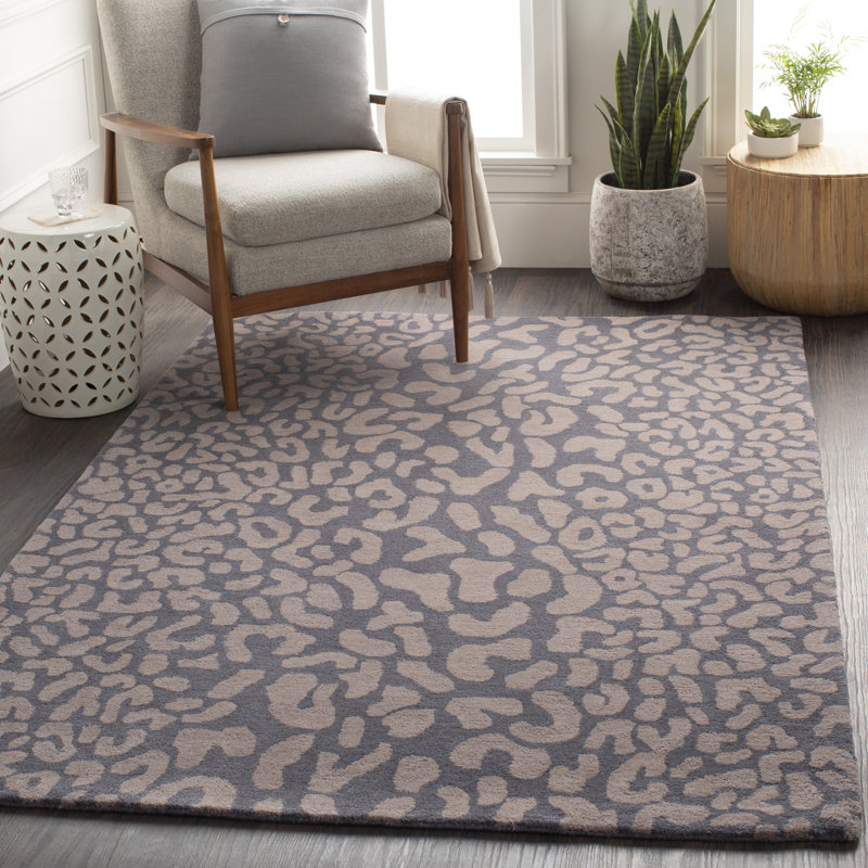 Bloomsbury Market Gaerwyn Handmade Tufted Wool Navy Taupe Area Rug Wayfair