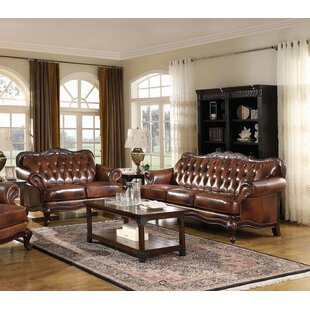 Abaan 2 Piece Genuine Leather Living Room Set by Bloomsbury Market