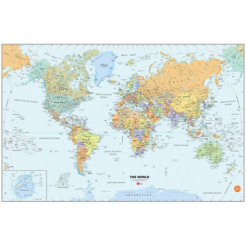 Dry Erase World Map Wall Mural WallPops! World Dry Erase Map Wall Mural & Reviews | Wayfair