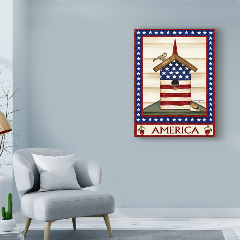 The Holiday Aisle Flag Birdhouse Acrylic Painting Print On