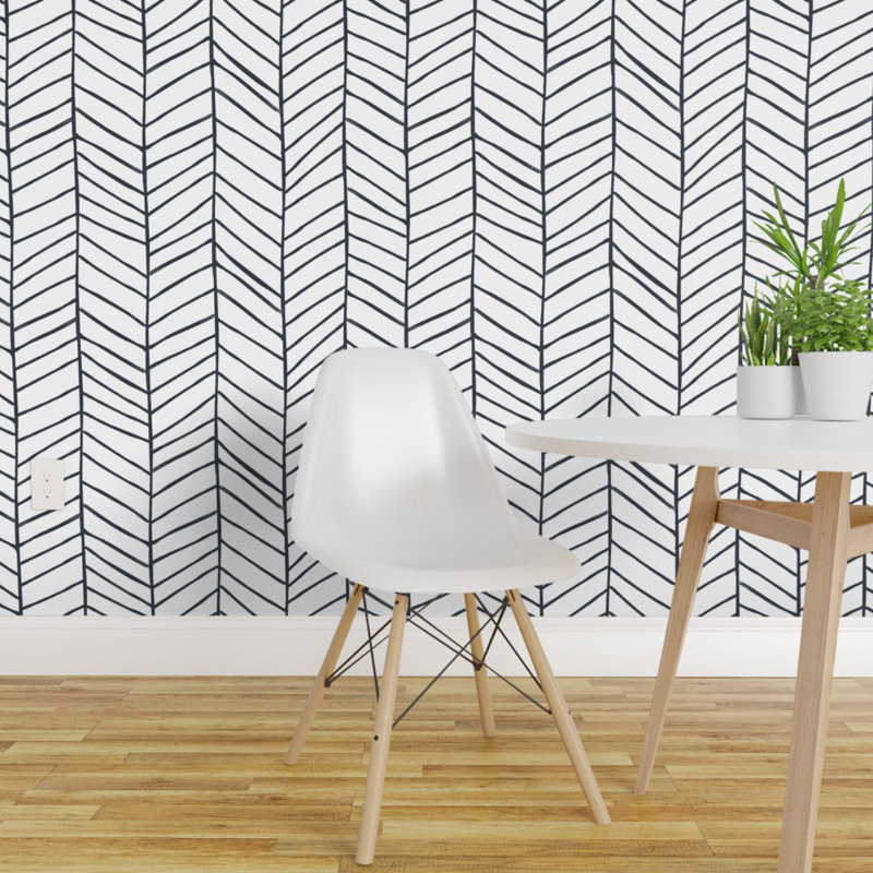 Ebern Designs Latisa Herringbone Removable Peel And Stick