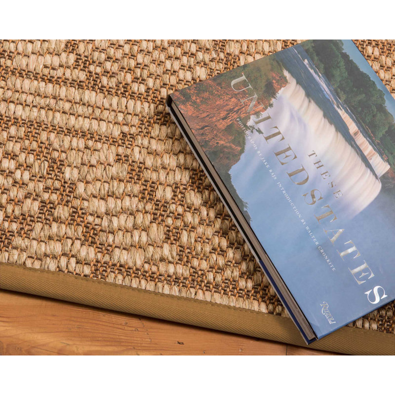 Breakwater Bay Archibald Geometric Hand Hooked Jute Sisal Brown Area Rug Wayfair