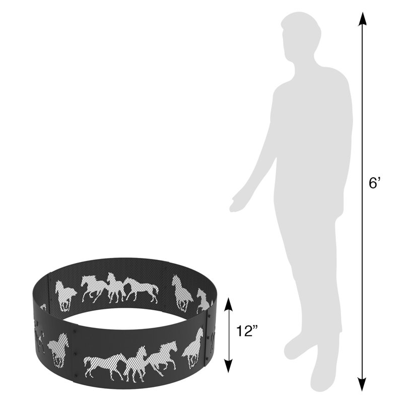 Freeport Park Rosemond Horse Steel Wood Burning Fire Ring Wayfair