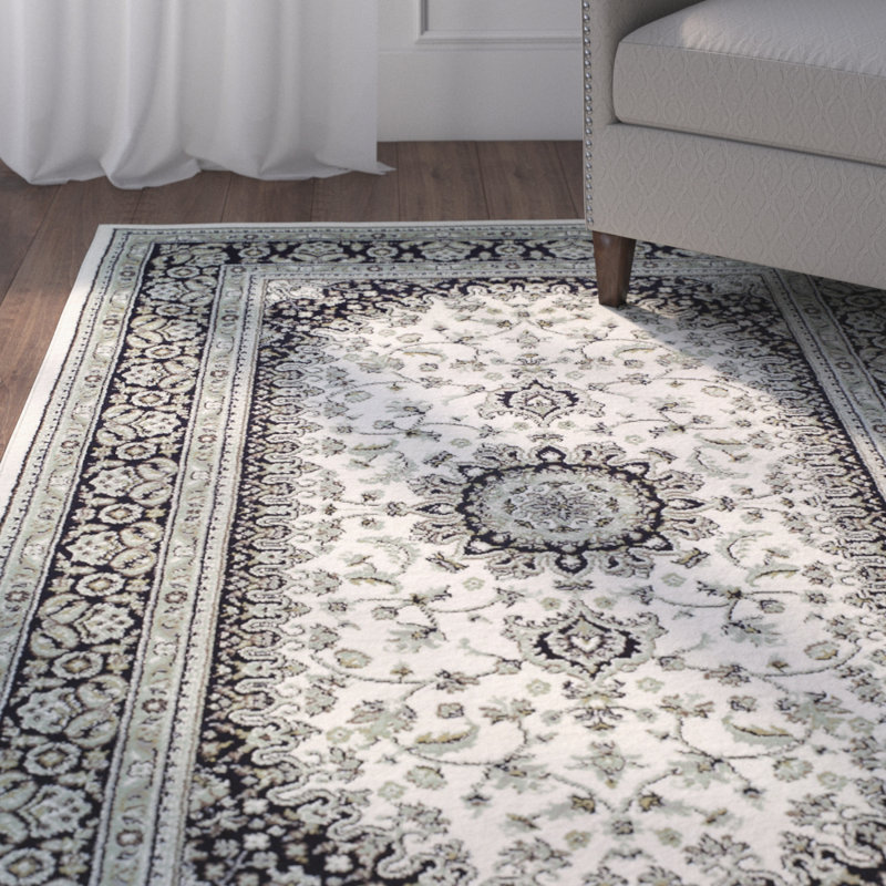 Astoria Grand Var Ivory Black Area Rug Reviews Wayfair Var Ivory Black Area Rug