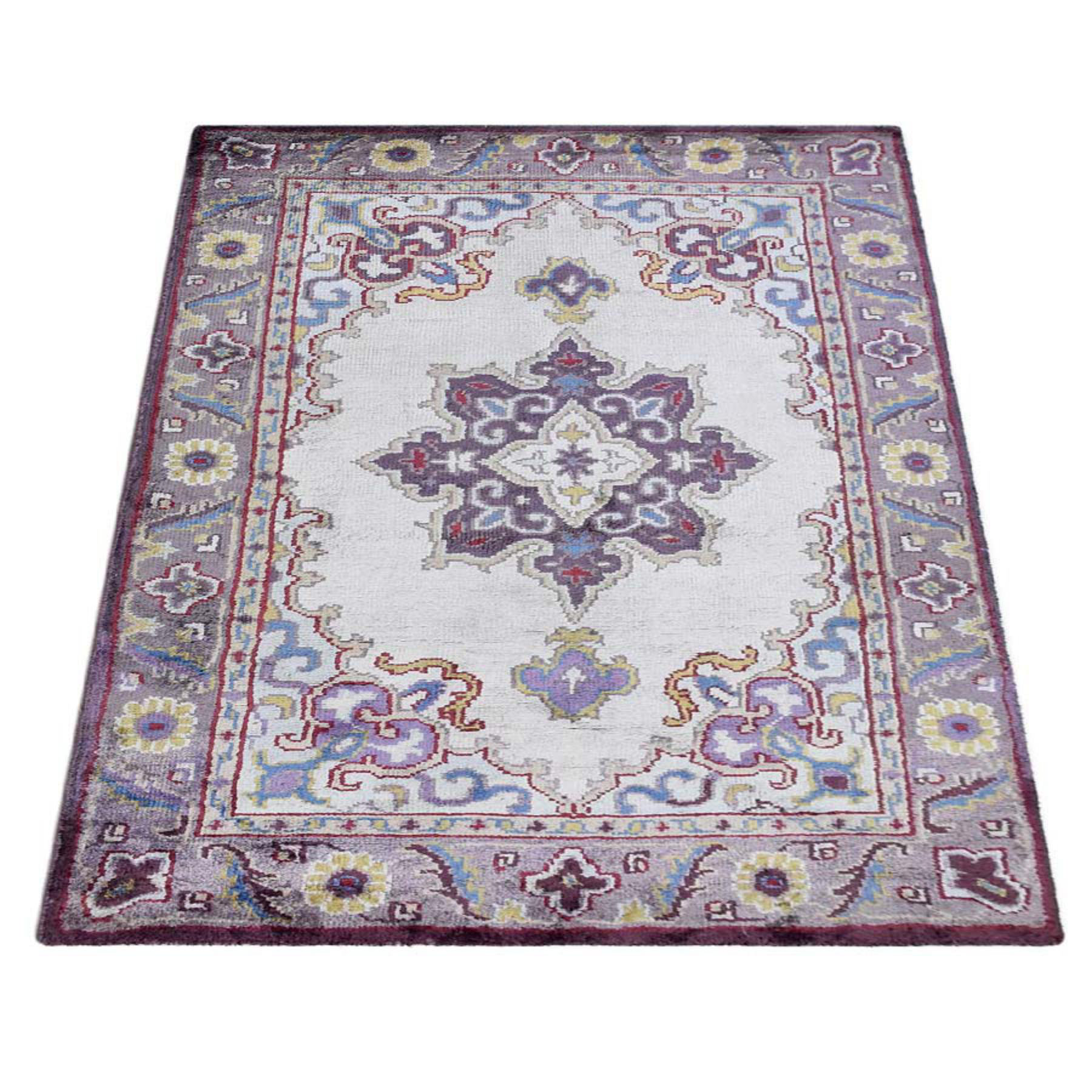 Charlton Home Hinnenkamp Oriental Hand Knotted Light Purple Area Rug Wayfair