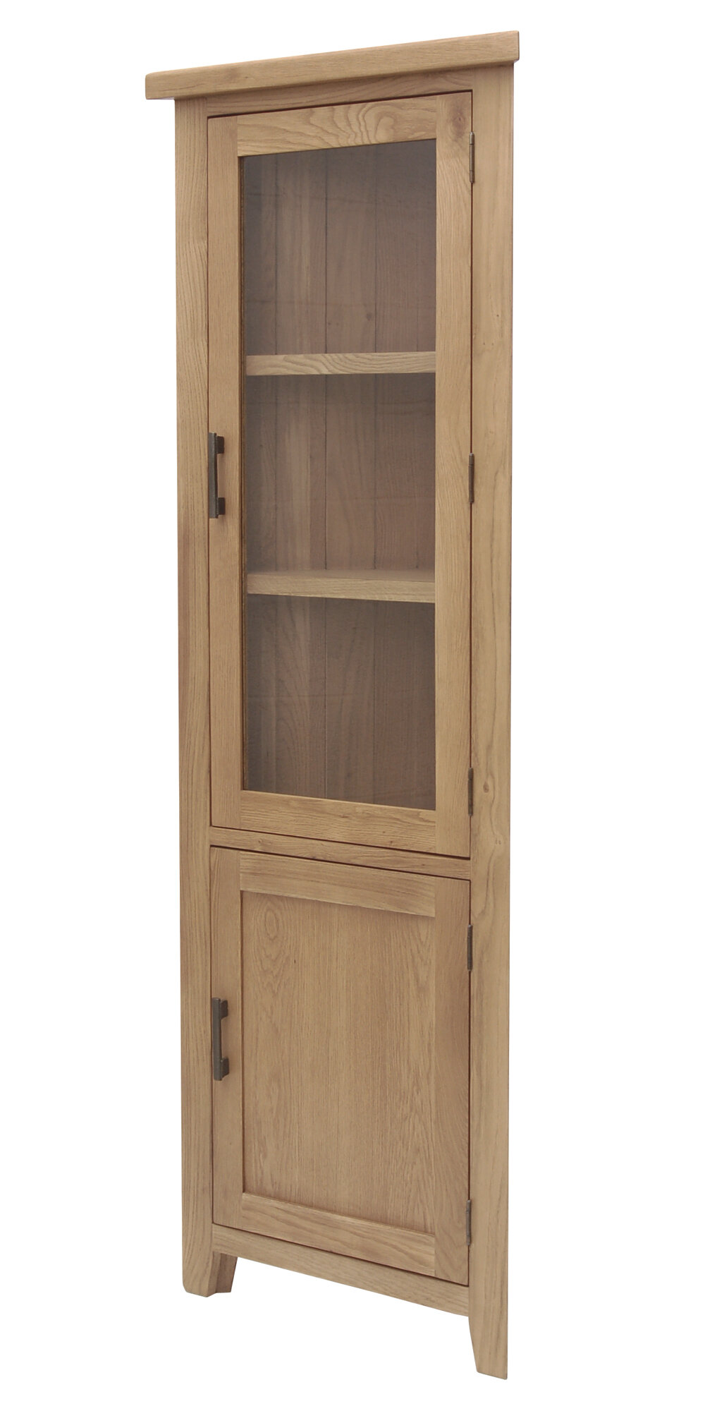 Natur Pur Ashly Solid Oak Corner Display Cabinet Wayfair Co Uk
