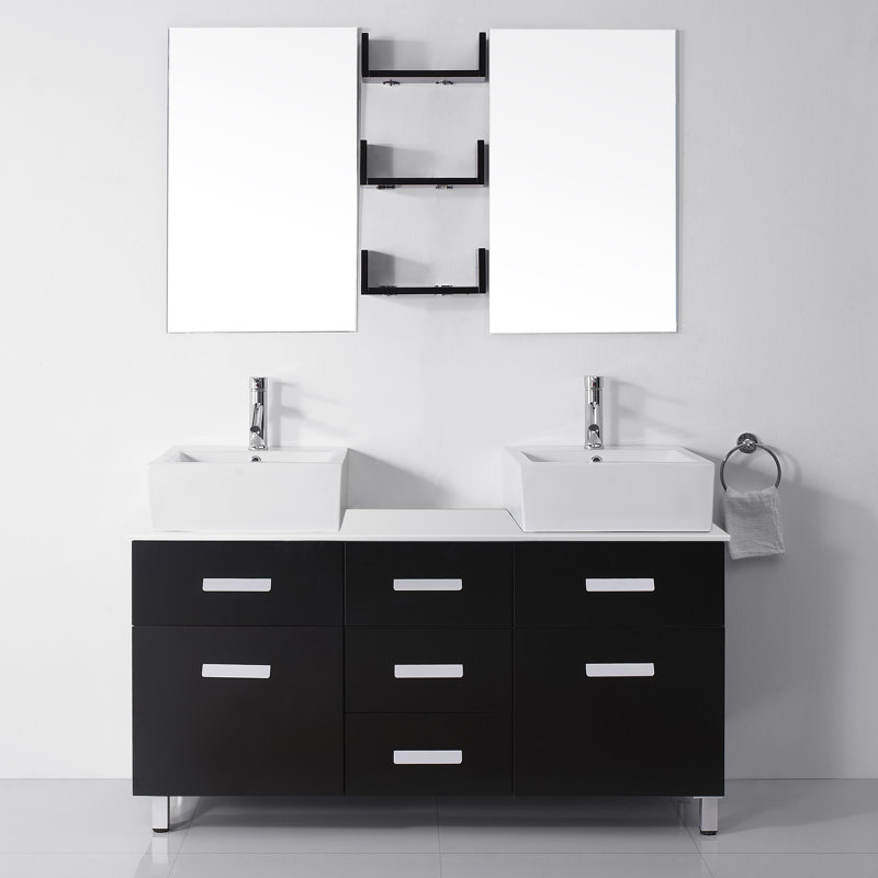 Ultra Modern Bathroom Vanity virtu usa ultra modern series 56" double bathroom vanity set with Ultra Modern Bathroom Vanity virtu usa ultra modern series 56" double bathroom vanity set with