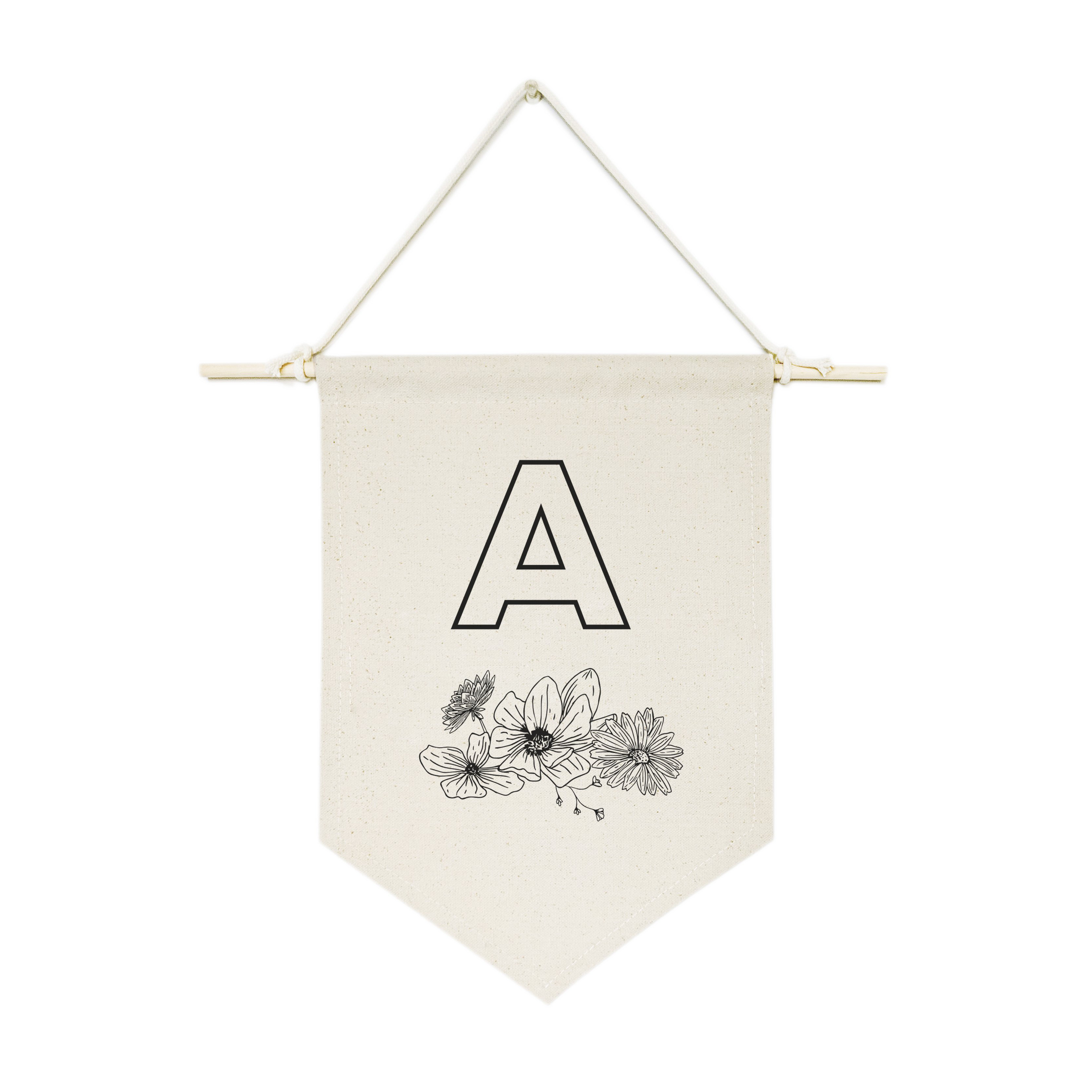 The Holiday Aisle® Cotton Personalized Floral Monogram Wall Hanging Wayfair