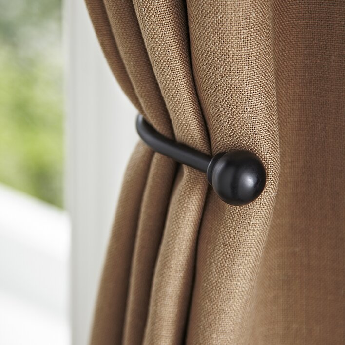 Mercury Row Whyalla Matte Black Drapery Curtain Holdback & Reviews ...