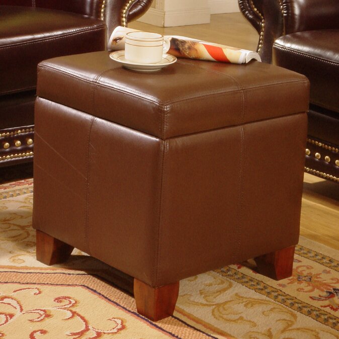 Charlton Home Talisha Leather Storage Ottoman Reviews Wayfair