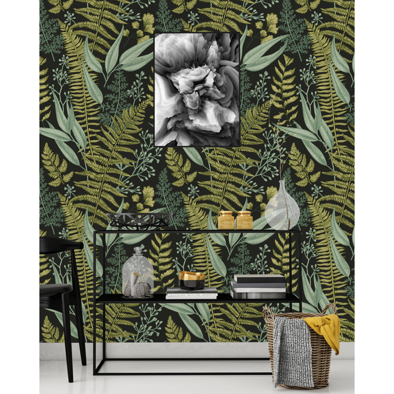 Bay Isle Home Stowmarket Botanical Ferns 120 L X 25 W Peel And Stick Wallpaper Panel Wayfair