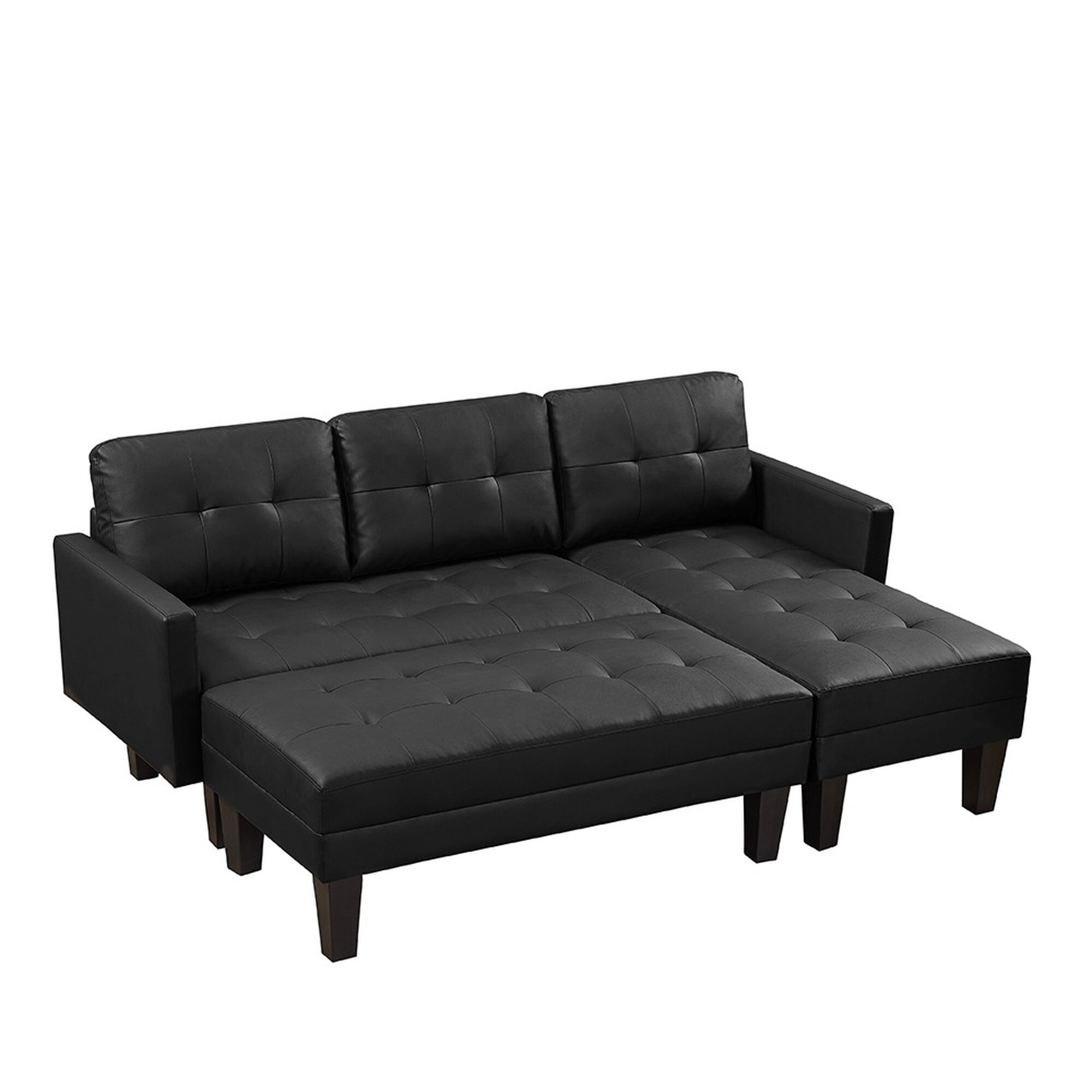 Details about   Modern Futon Sofa Bed Faux Leather Couch Fold Up & Down Recliner with Cup Holder 