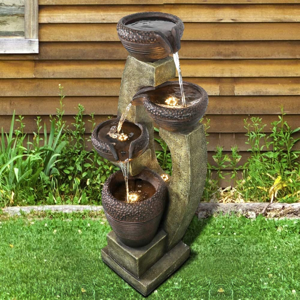 Dakota Fields Ubalda Resin Fountain with Light | Wayfair