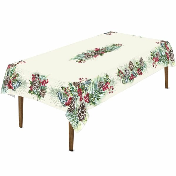 The Holiday Aisle Allbritton Winter Garland Tablecloth | Wayfair