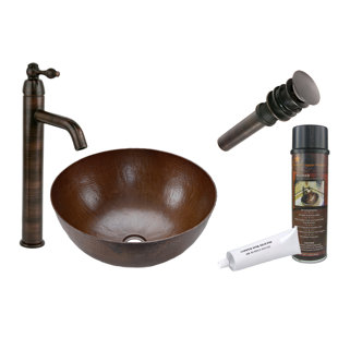 Go to store & view more images Premier Copper Products Metal Circular Vessel Bathroom Sink with Faucet
