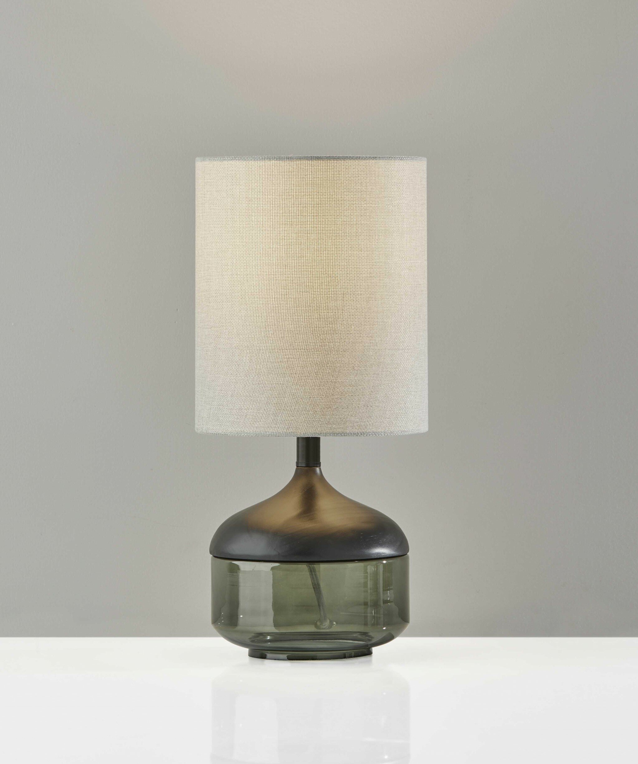 textured smoked glass table lamp