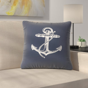 Navy Anchor Pillow Wayfair