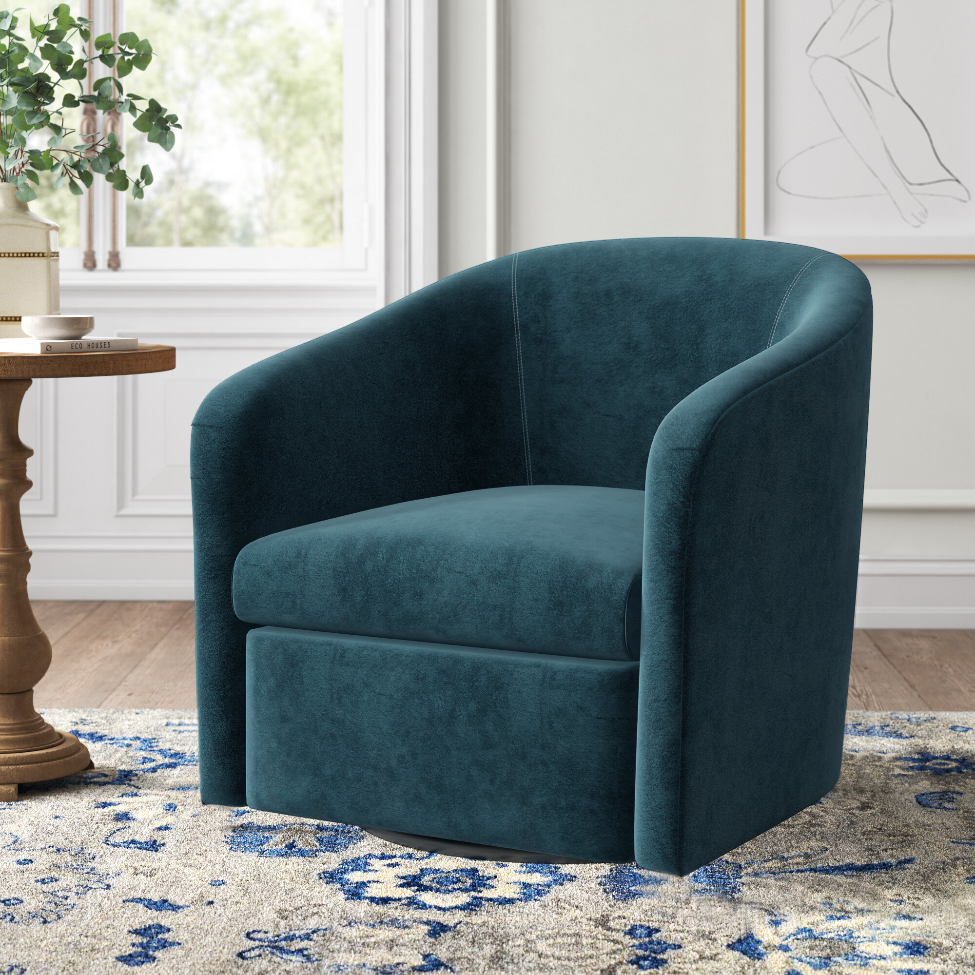 wayfair blue armchair