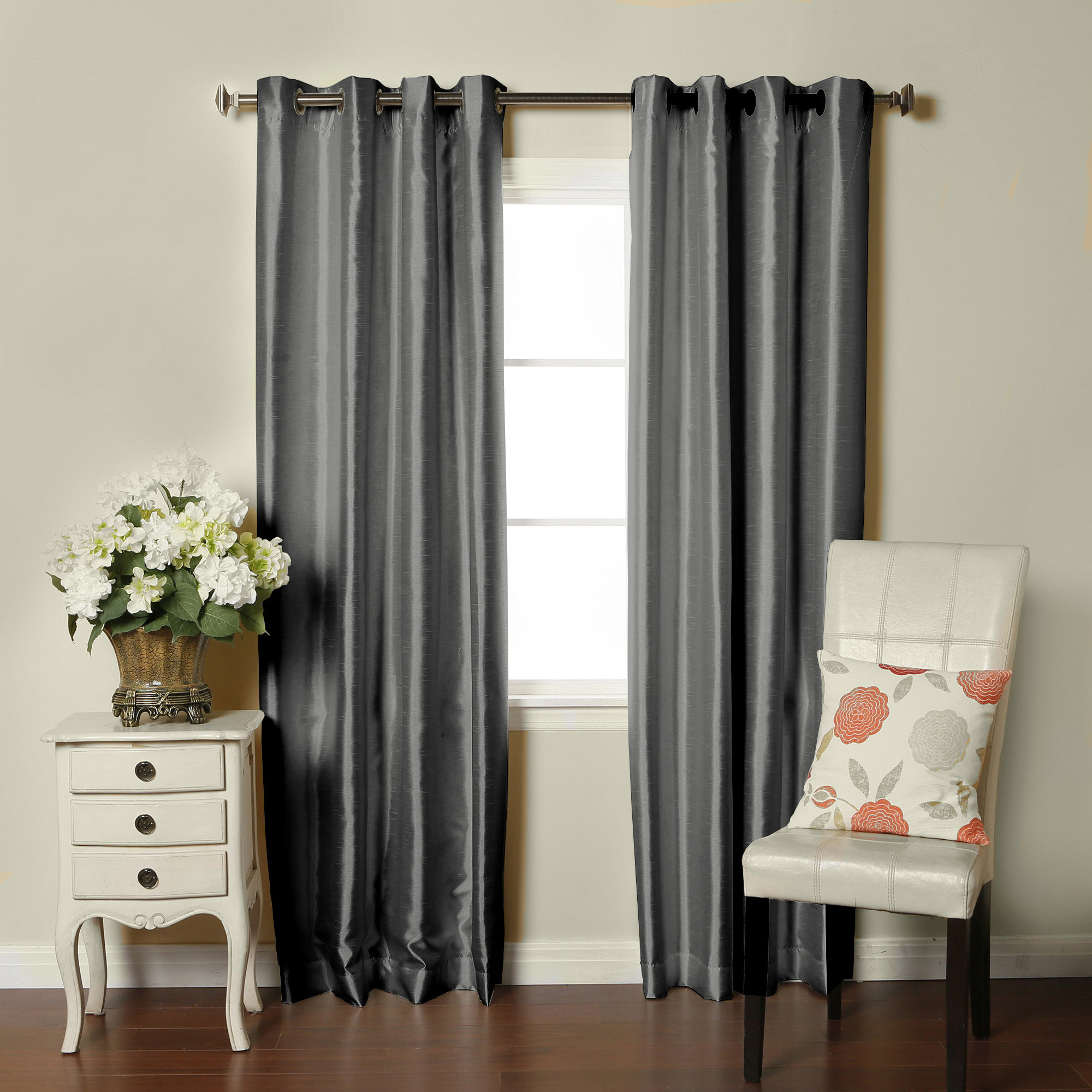 Brielle Fortune Dupioni Solid Room Darkening Thermal Grommet