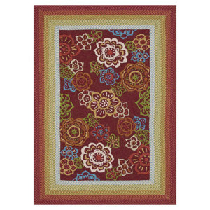 Zamora Hand Hooked Red Indoor/Outdoor Area Rug