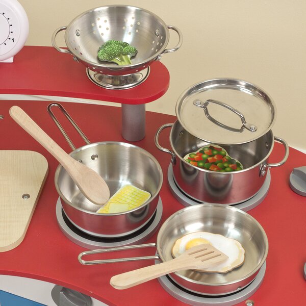 Children Kids Kitchen Toys Cookware Pretend Play Games Pan Pot Cooking Set 