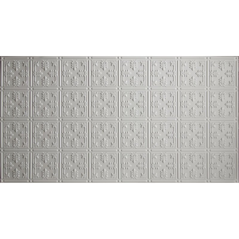 Global Specialty Products Fleur De Lis Pattern 2 Ft X 4 Ft Glue Up Ceiling Tile In White Reviews Wayfair
