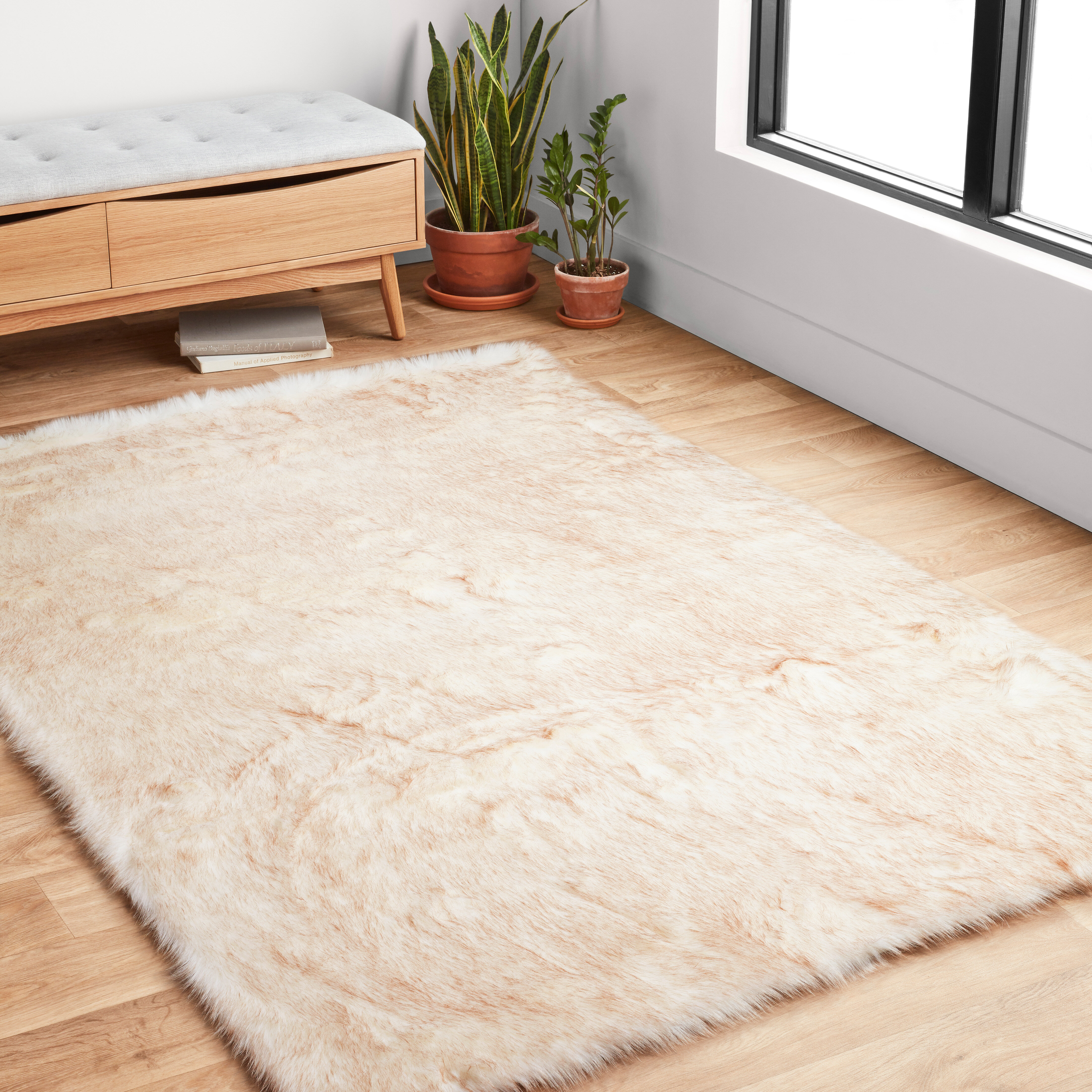 Union Rustic Ashleigh Faux Fur Ivory Beige Area Rug Reviews Wayfair