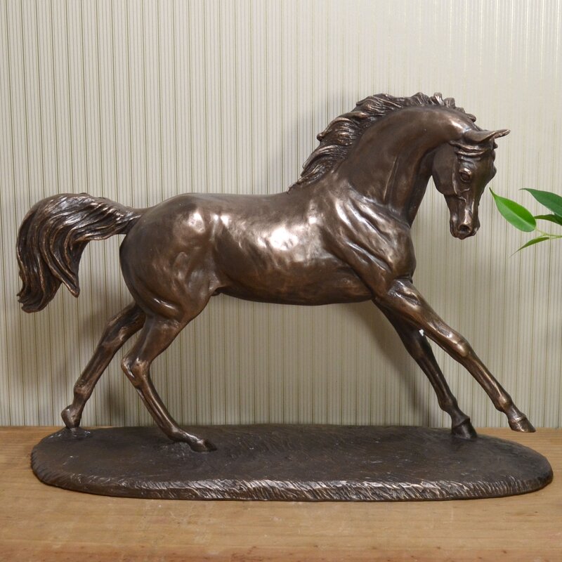 August Grove Animal Cantering Arabian Horse Figurine | Wayfair.co.uk