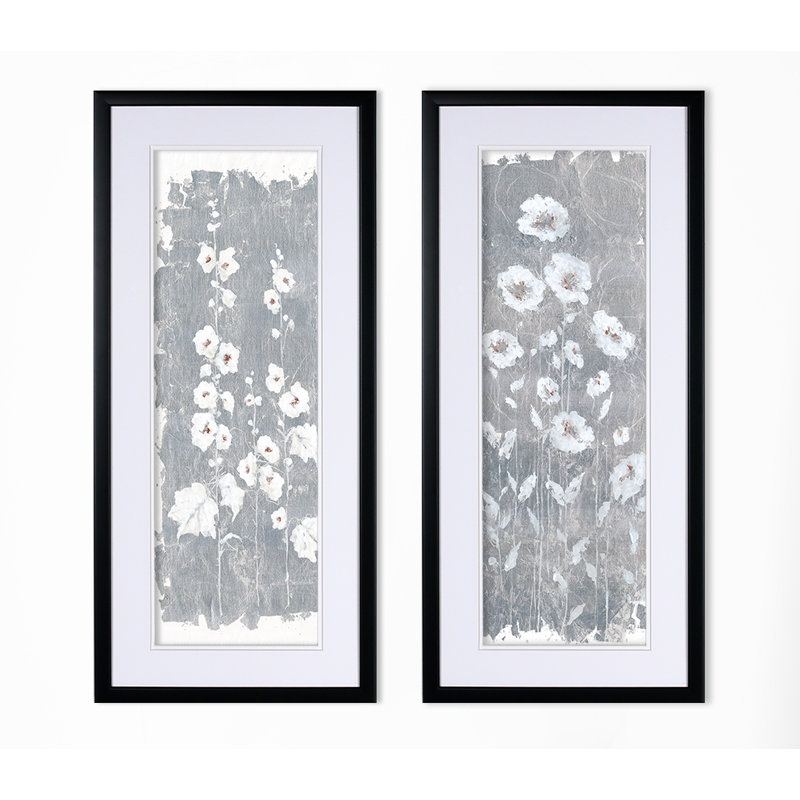 Winston Porter Fields Of Silver 2 Piece Framed Acrylic Painting Print Set Wayfair