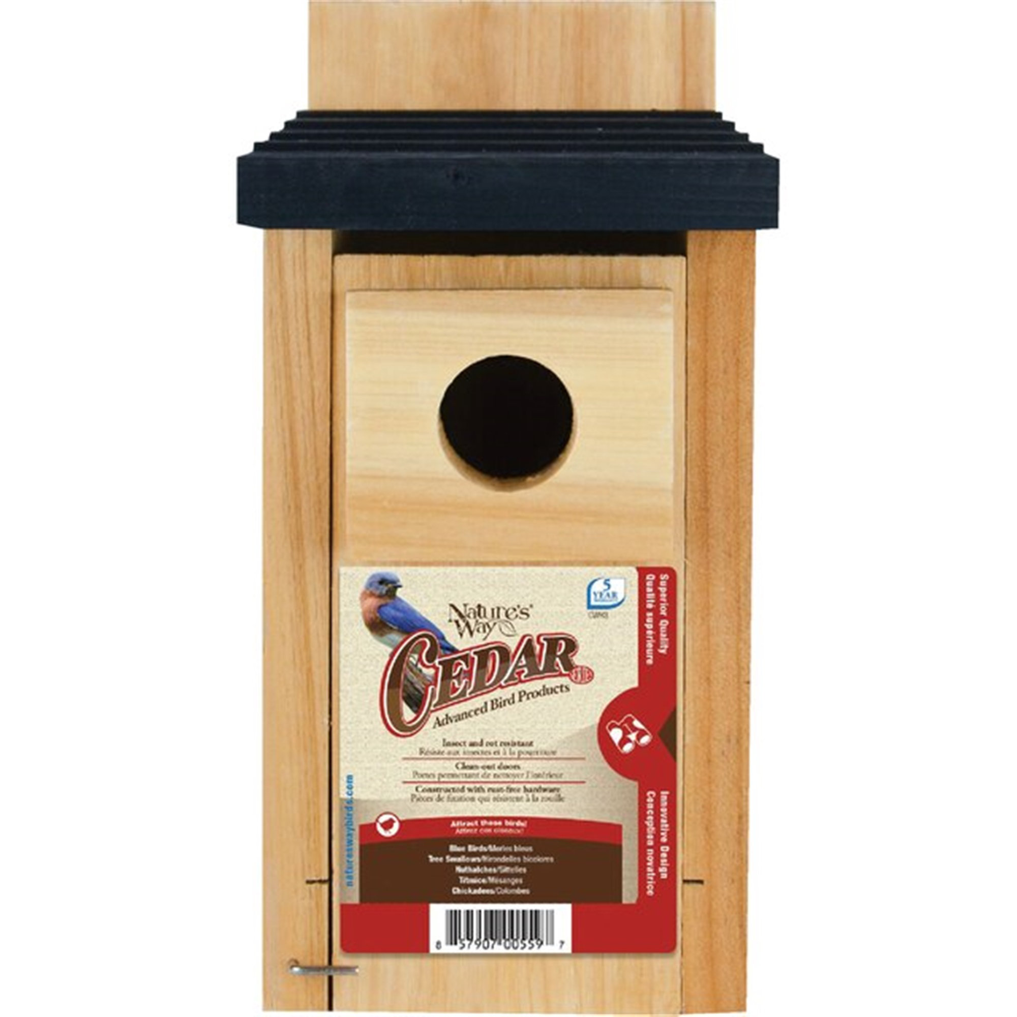 Natures Way Bird Products CWH4 – Cederhouten Blauwvogelkijkhuisje – Met Roofdierbeveiliging – Eenvoudig Schoon Te Maken – 5 Jaar Garantie