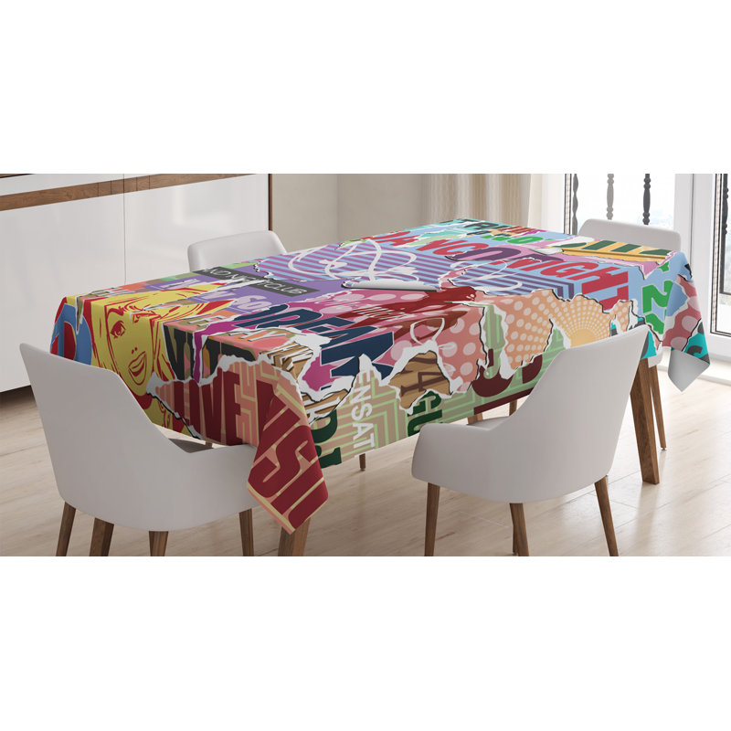 East Urban Home Ambesonne Grunge Tablecloth Grunge Artwork With
